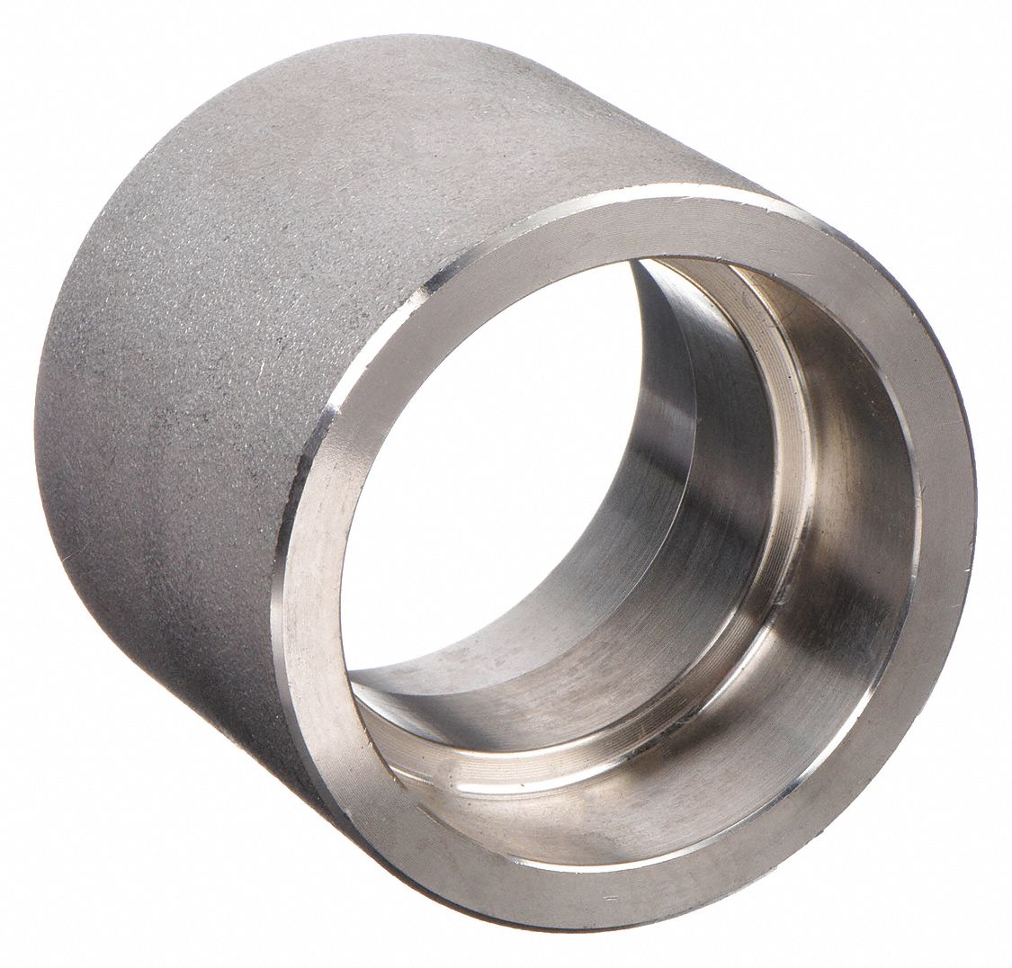 Coupling: 304 Stainless Steel, 2 in x 2 in Fitting Pipe Size, Female x Female, Class 3000