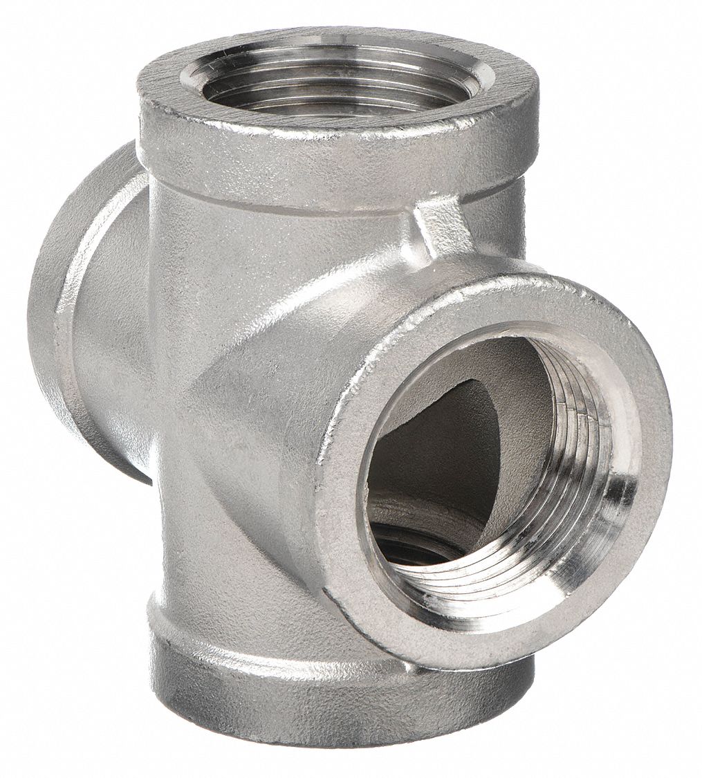 CROSS: 304 STAINLESS STEEL, 1 IN X 1 IN X 1 IN X 1 IN FITTING, CLASS 150, 73 MM OVERALL LG