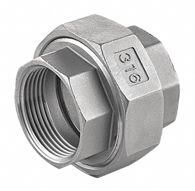 3/8” NPT 316 Stainless Steel Cast Pipe Fitting Class 150 Female x Female Union 