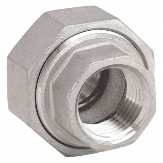 304 Stainless Steel, 1 1/2 in x 1 1/2 in Fitting Pipe Size, Union -  1LUF8
