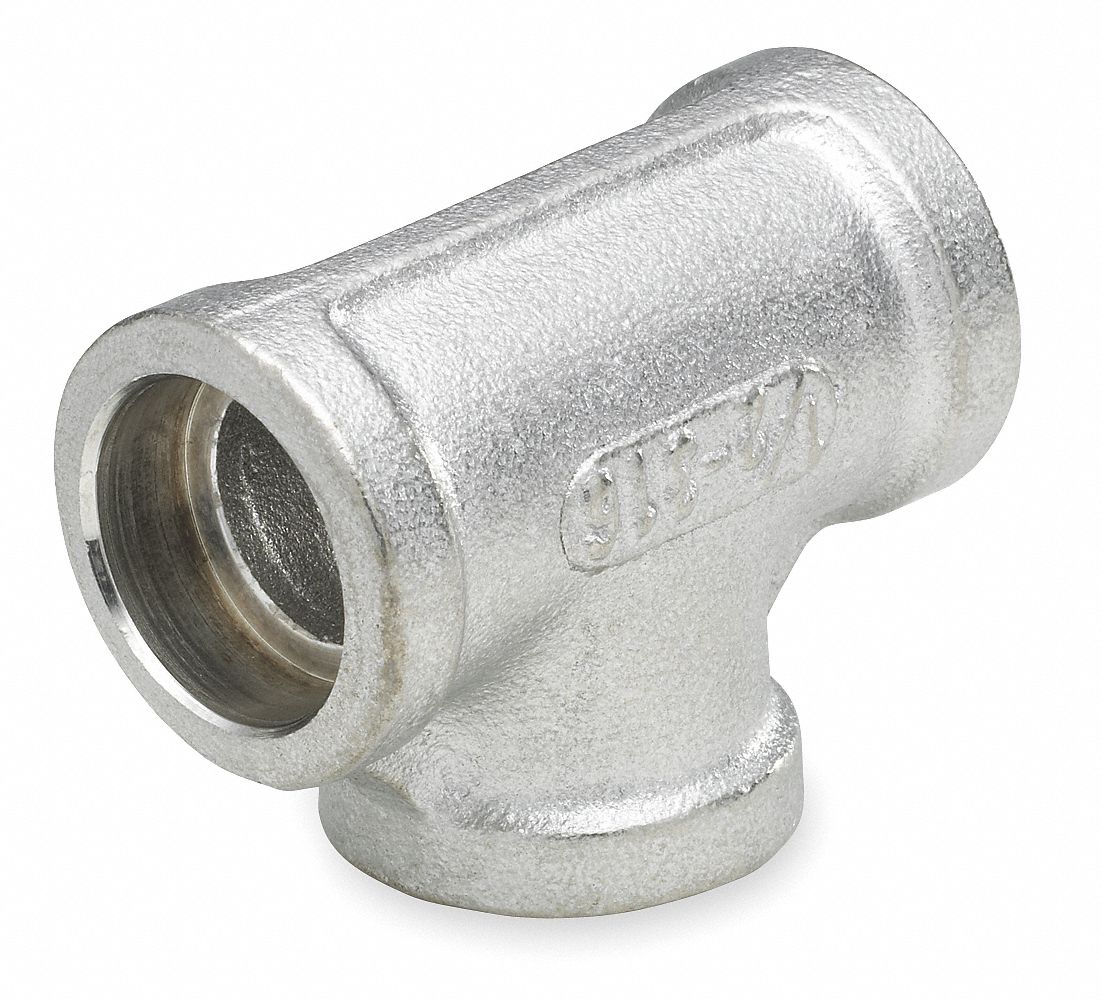 Grainger Approved Tee 316 Stainless Steel 2 In X 2 In X 2 In Fitting Pipe Size Female X 6972