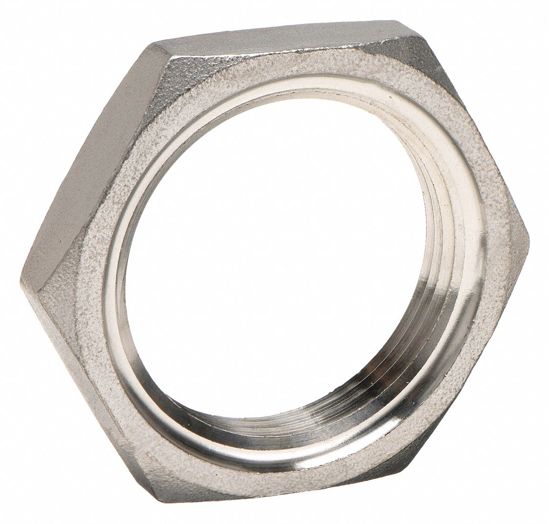 LOCKNUT: 304 STAINLESS STEEL, 1½ IN FITTING, FEMALE NPT, CLASS 150, 7/16 IN OVERALL LG