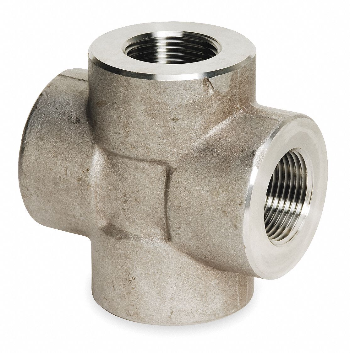 Cross: 304 Stainless Steel, 1 1/4 in x 1 1/4 in x 1 1/4 in x 1 1/4 in Fitting Pipe Size, Class 3000