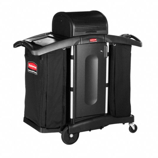 Rubbermaid Executive Janitor Cleaning Cart, Black