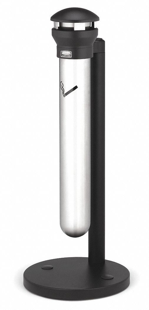 CIGARETTE RECEPTACLE,1-19/64 GAL.,SILVER