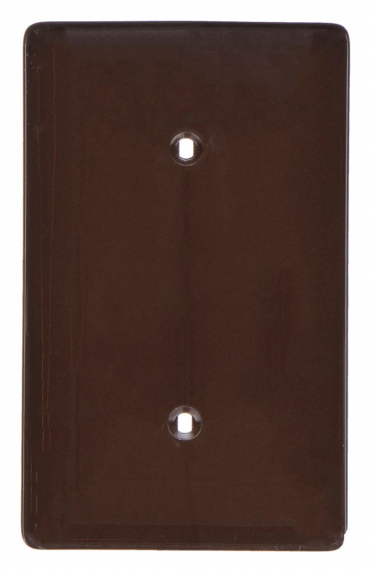 Blank Strap Mount Wall Plate 1 Gangs, Std, Brown, Nylon Grainger