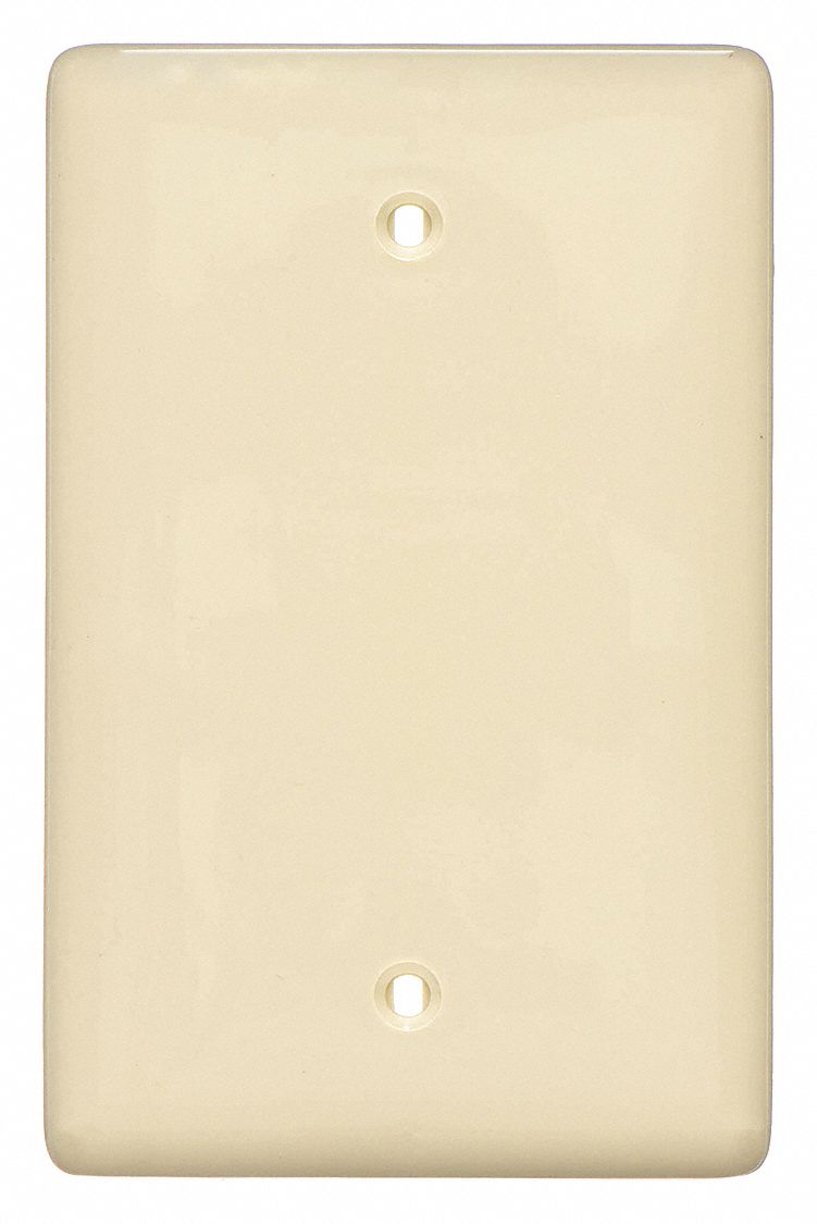 Blank Strap Mount Wall Plate, Ivory, Number of Gangs 1, Weather