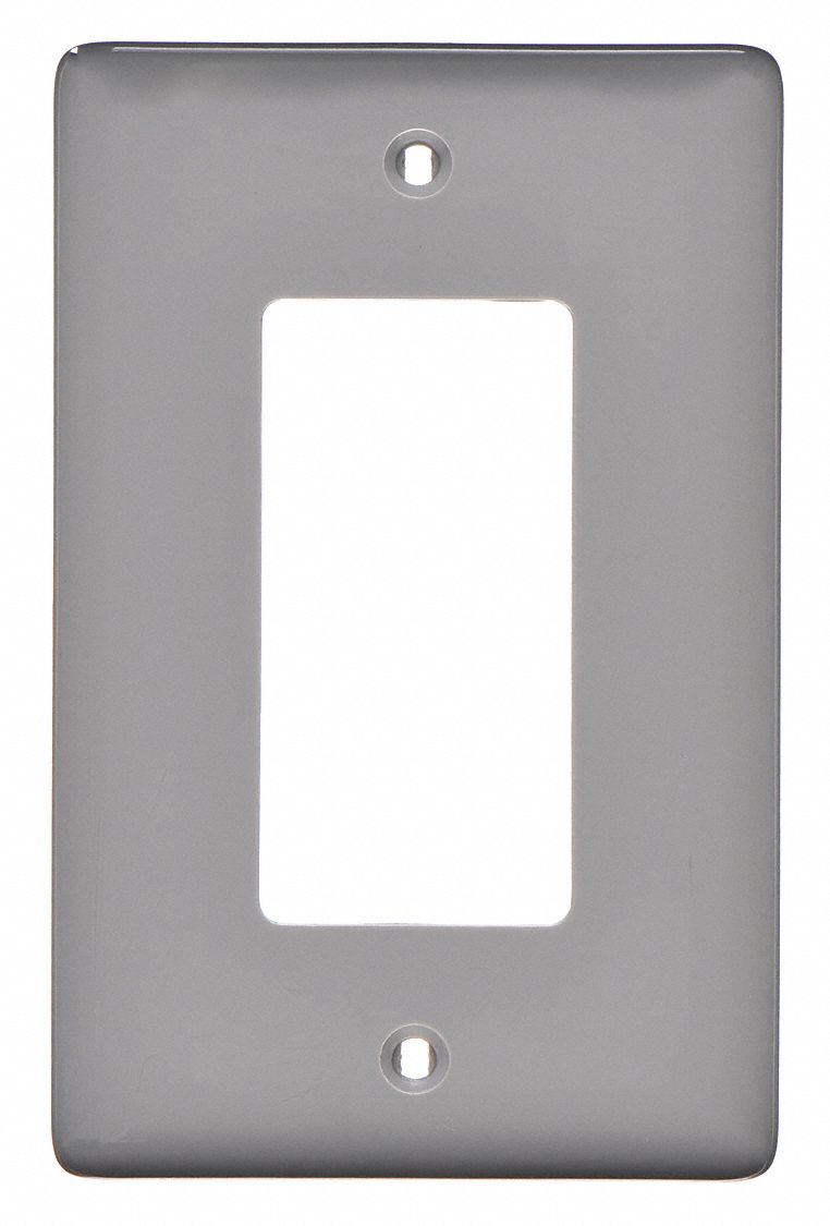 Rocker Wall Plate: 1 Gangs, Std, Gray, Nylon - Grainger