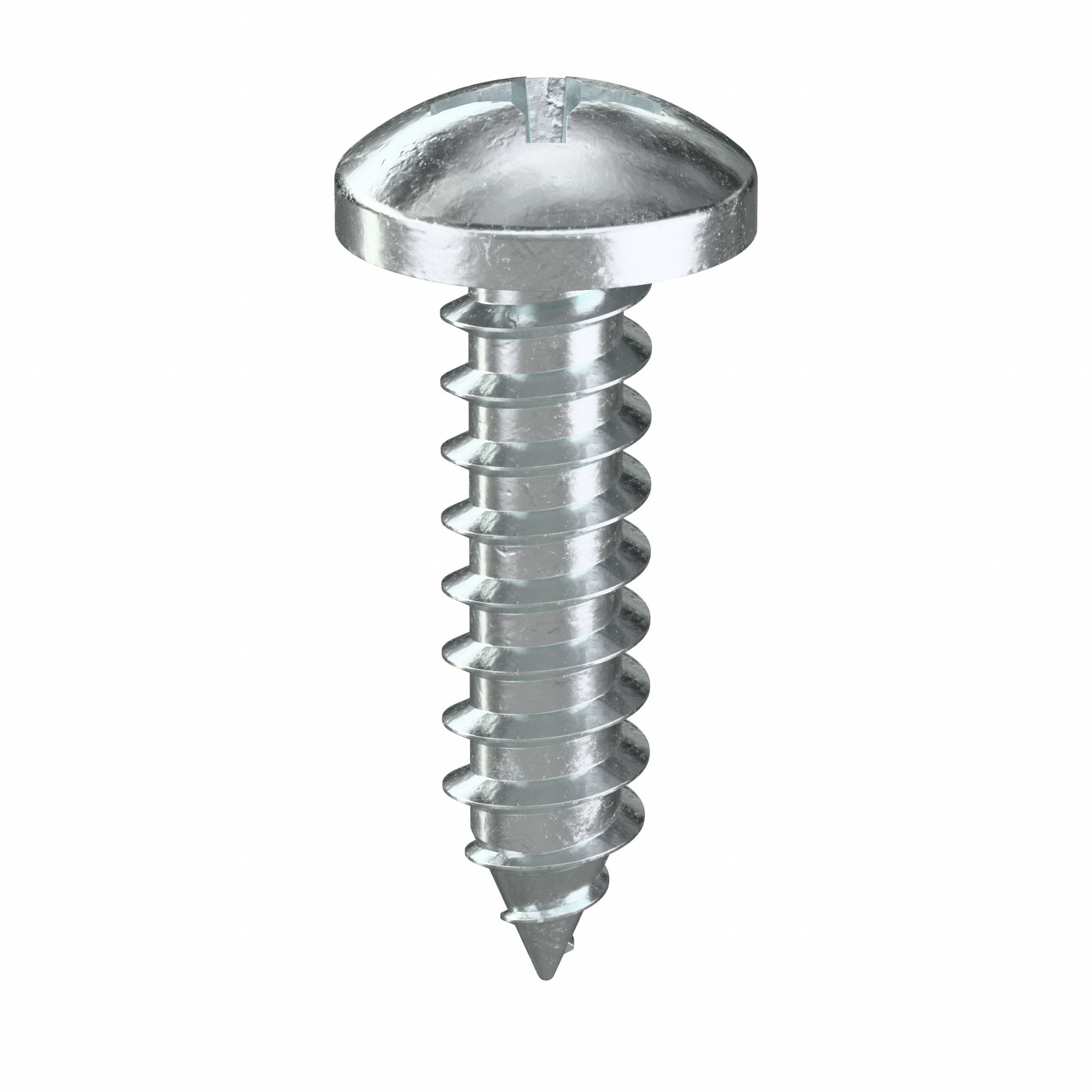 Sheet Metal Screw: #8 Size, 5/8 in Lg, Steel, Zinc-Plated, Phillips, Pan, 100 PK