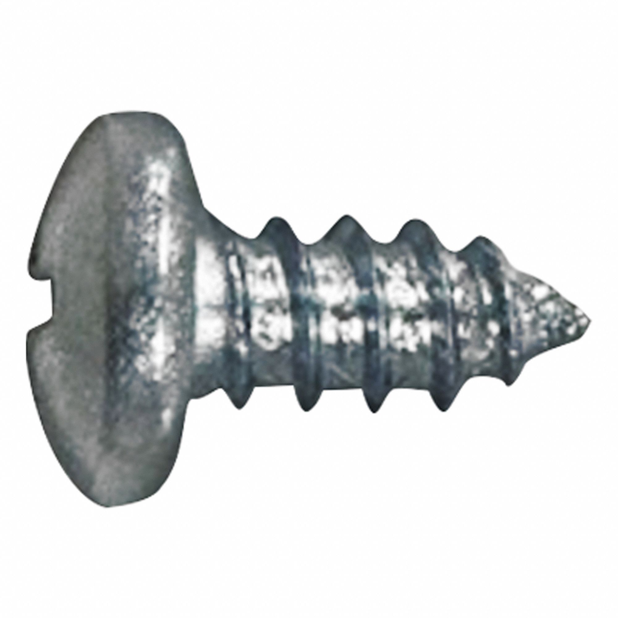 Sheet Metal Screw: #10 Size, 3/8 in Lg, Steel, Zinc-Plated, Phillips, Pan, 100 PK