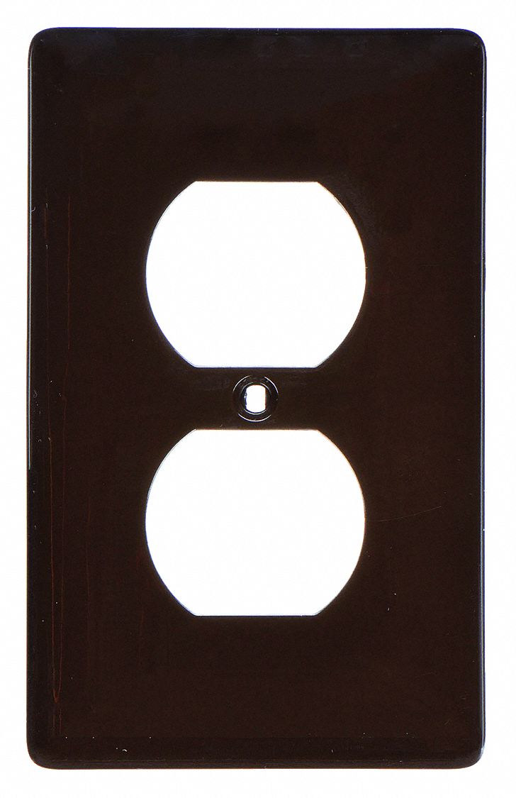 Duplex Receptacle Wall Plate 1 Gangs, Mid Size, Light Almond, Nylon Grainger