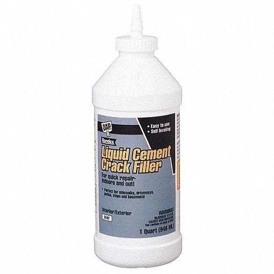 Liquid Cement Crack Filler: 1 qt, 15 min Starts to Harden, 1 hr Full Cure Time, Bottle Container