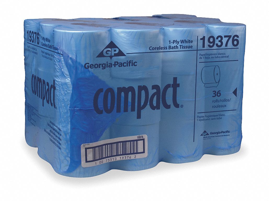 Georgia-Pacific Compact Coreless 1-Ply Toilet Paper 19376, Pack of 36 