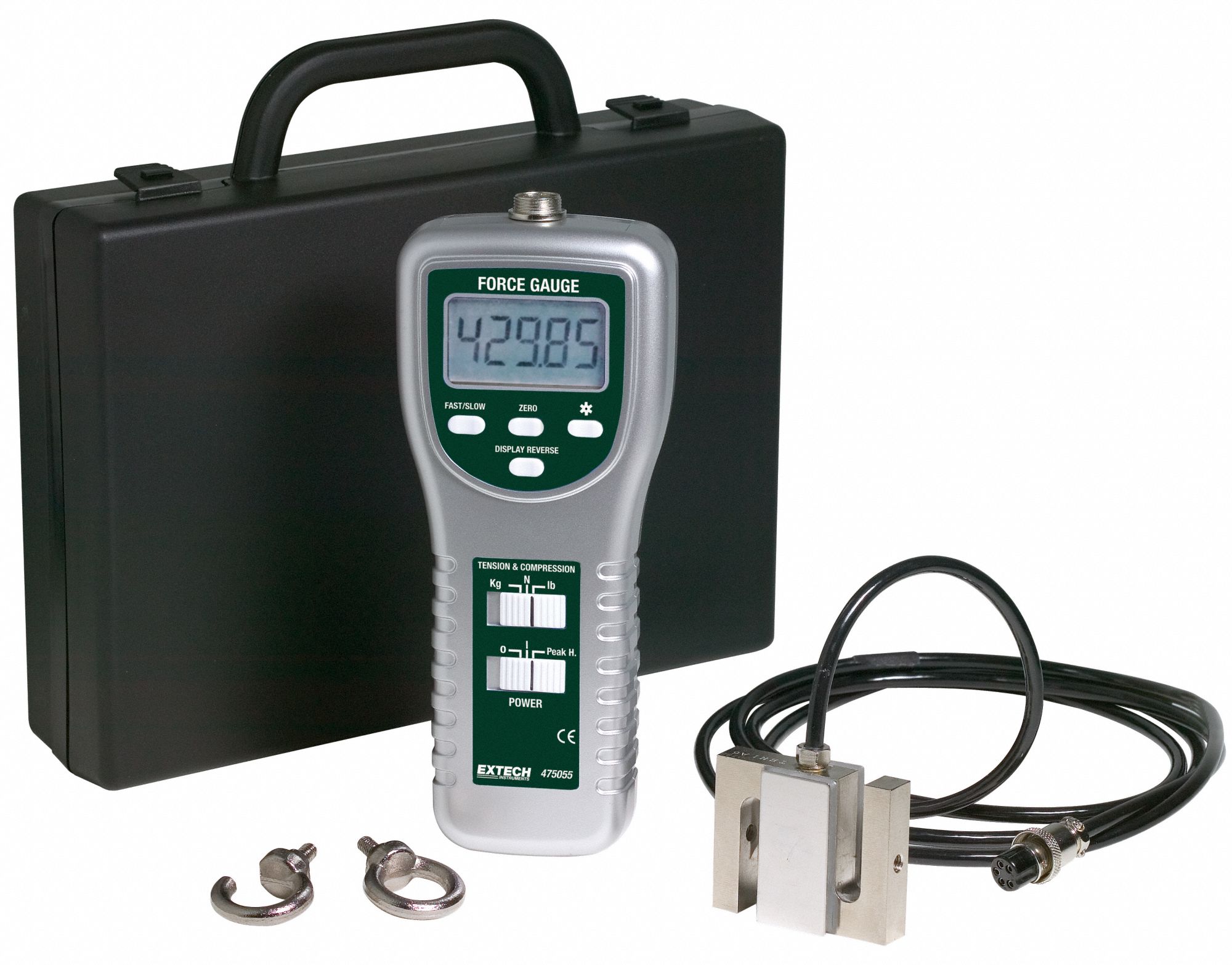 EXTECH Digital Force Gauge, RS232, NIST 6TNH8475055NIST Grainger