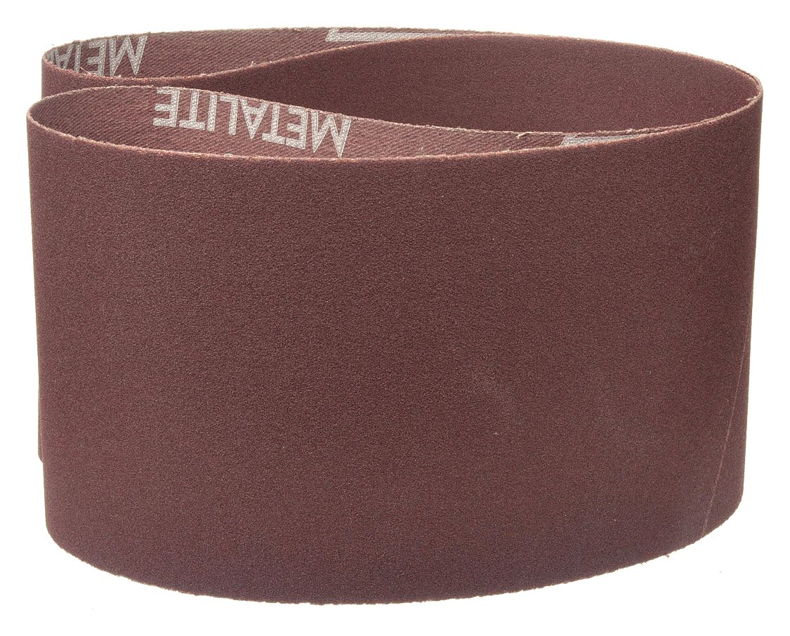 SANDING BELT, 6 IN W X 48 IN L, ALUMINUM OXIDE, 180 GRIT, X WEIGHT COTTON BACKING, R228 METALITE