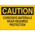 Caution: Corrosive Materials Signs