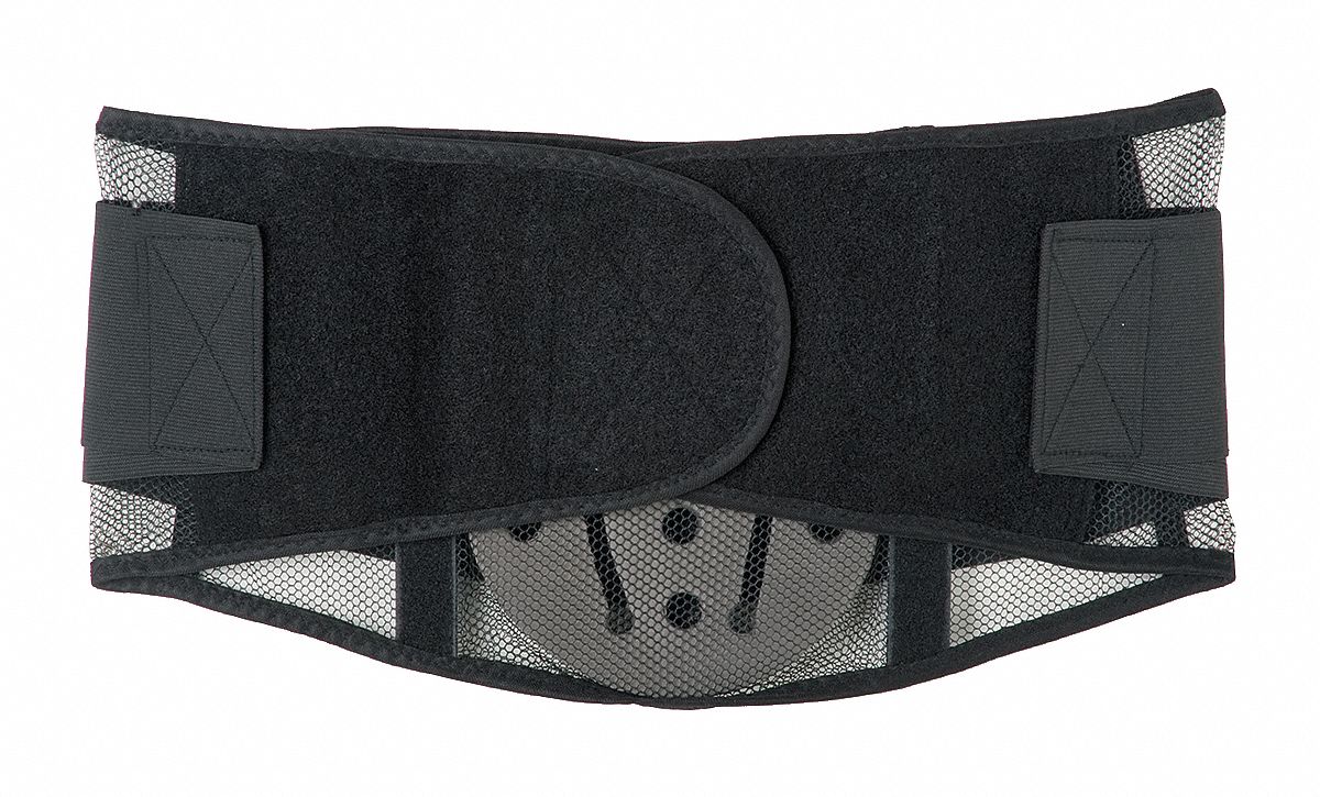 BACK SUPPORT WITH LUMBAR PAD,BLACK,XL