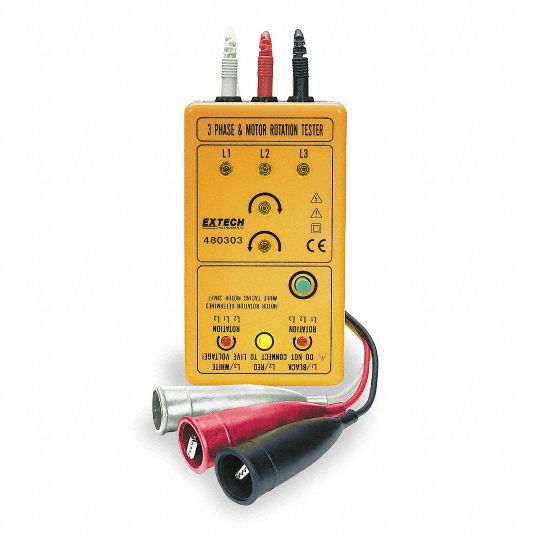 EXTECH Phase And Motor Rotation Tester, 100 to 660V AC Voltage Range