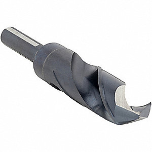 REDUCED SHANK DRILL BIT, 1-3/32 IN DRILL BIT SIZE, 3⅛ IN FLUTE L, RIGHT HAND, HSS