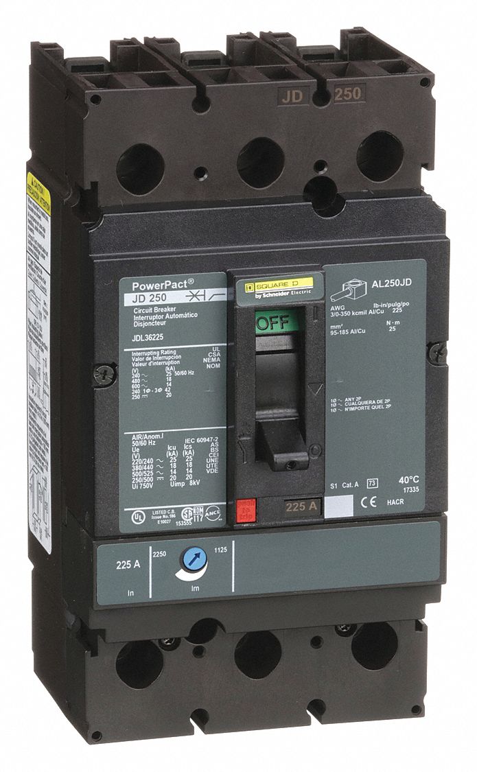 Circuit Breaker 225A 3P 600VAC JD