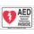 LABEL, POLYESTER, ADHESIVE MOUNT, 3½ X 5 IN, NOT RETROREFLECTIVE, AED AUTOMATED EXTERNAL DEFIBRILLATOR INSIDE