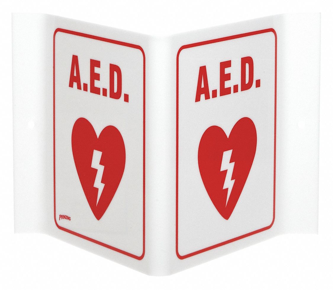 FIRST AID SIGN, ACRYLIC, 9 IN WIDTH, 6 IN HEIGHT, RED/WHITE, WITH MOUNTING HOLES