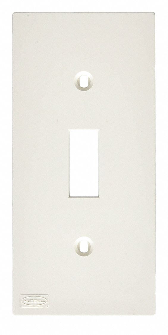 TOGGLE FACEPLATE, FOR KP SERIES, PLASTIC, WHITE, 1 GANG