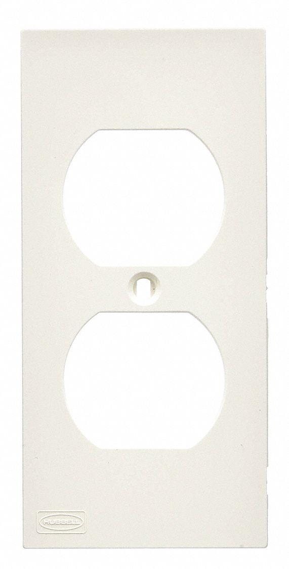 DUPLEX FACEPLATE, FOR KP SERIES, PLASTIC, WHITE, 1 GANG