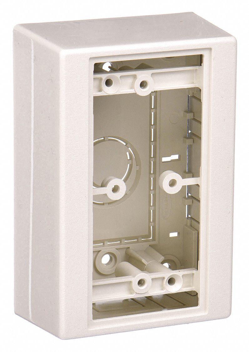 DEVICE BOX, PLASTIC, WHITE, 1 GANG, STANDARD, PT1 SERIES