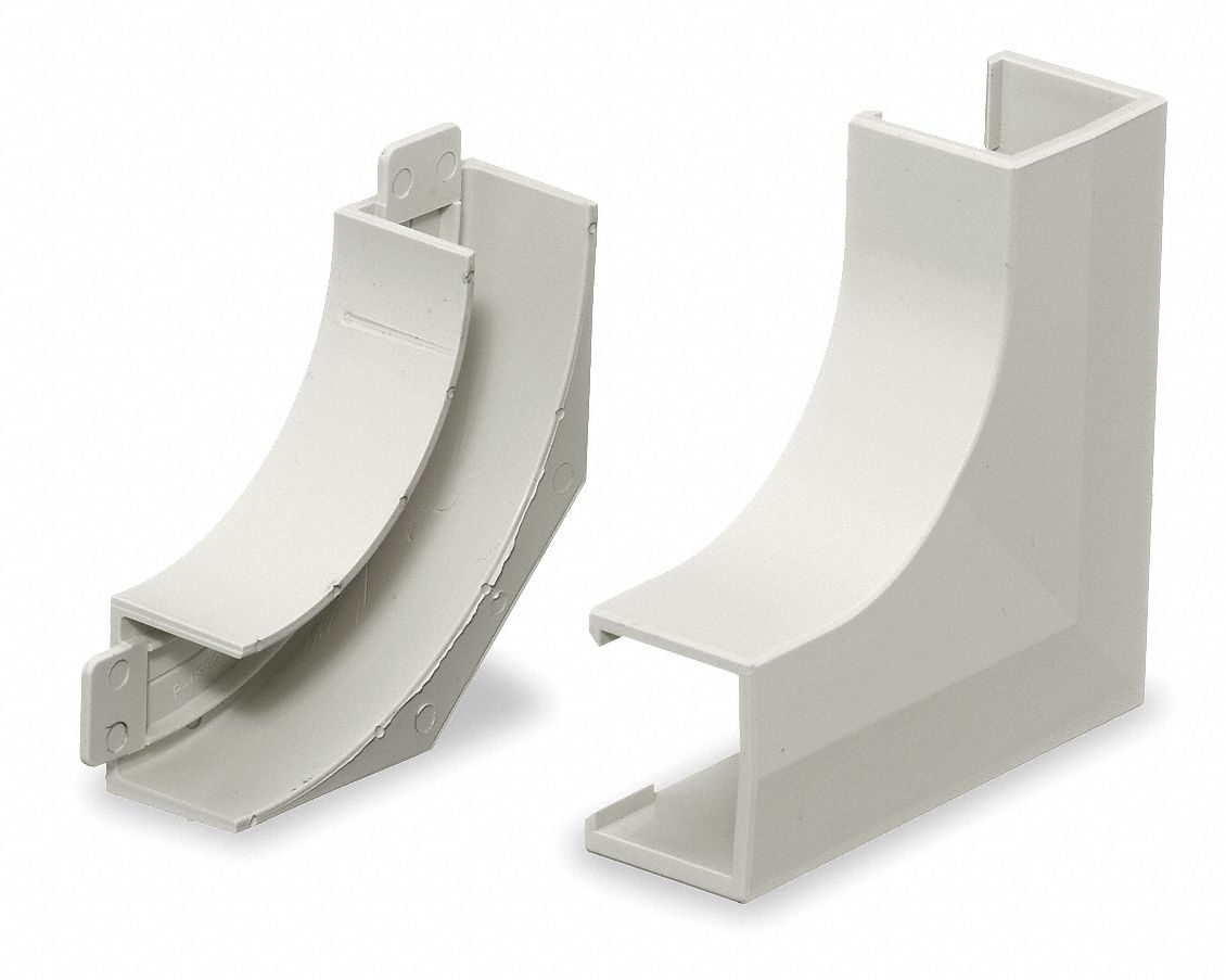 FLAT ELBOW BASE AND COVER, PREMISE-TRAK, PLASTIC, OFF WHITE