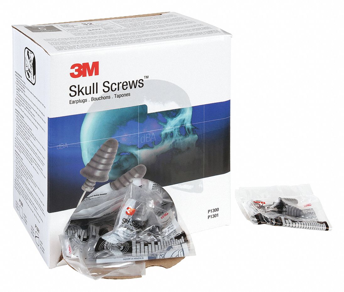 3M Ear Plugs: Cone, 32 dB NRR, Gen Purpose, Corded, Reusable, Push-In ...