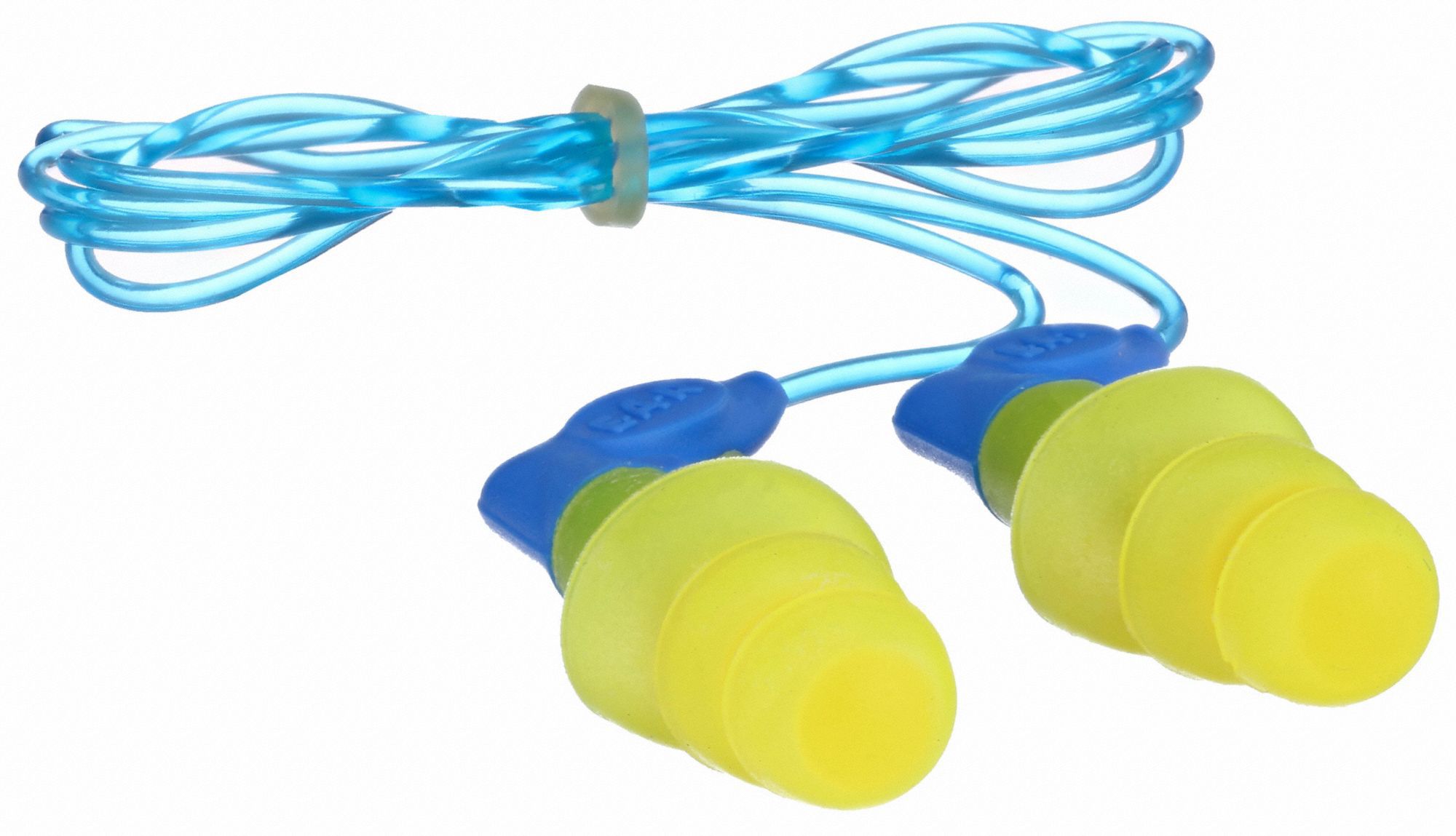 Ear Plugs: Flanged, 27 dB NRR, Gen Purpose, Corded, Reusable, Push-In, M Earplug Size, 100 PK
