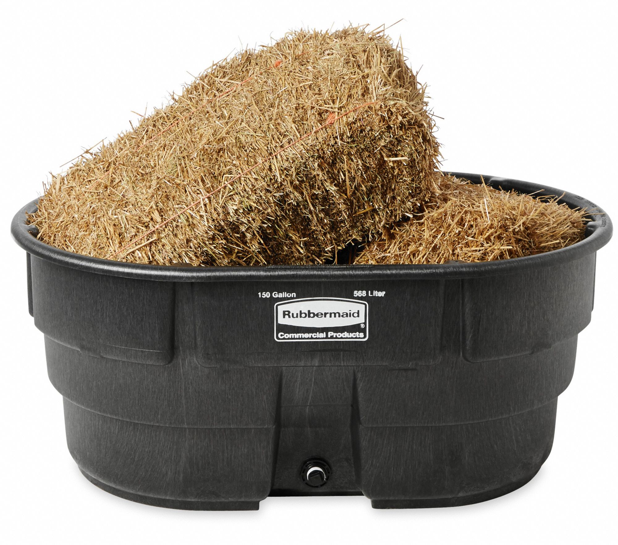 RUBBERMAID COMMERCIAL PRODUCTS Stock Tank, Black, 25 inH x 58 inL x 39