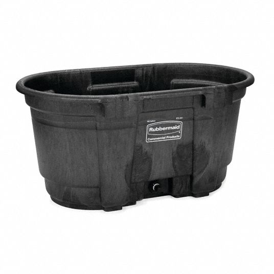 Rubbermaid Commercial Products 16-Gallons Black Plastic Commercial