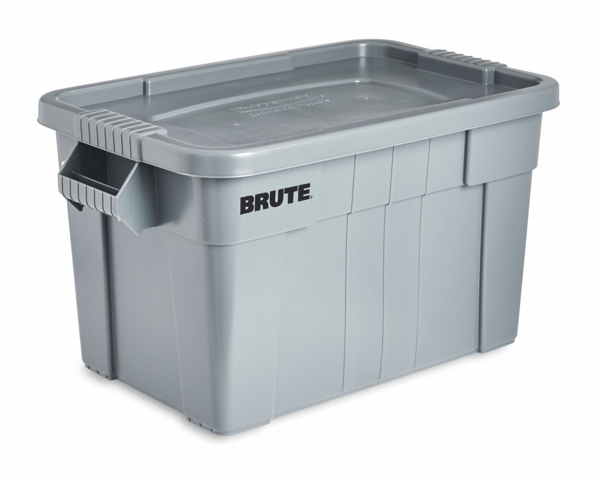 Rubbermaid Commercial Products Brute Tote Storage Container With Lid, 20-  Gallon, Gray (FG9S3100GRAY)