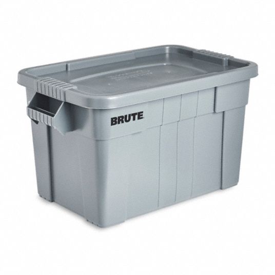 Rubbermaid Commercial Brute Storage Tote with Lid, Gray