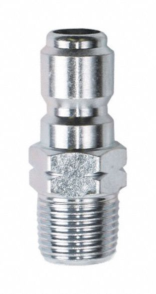 QUICK-CONNECT PLUG, ⅜ IN (M)NPT, ⅜ IN (M) QUICK CONNECT, GALVANIZED STEEL
