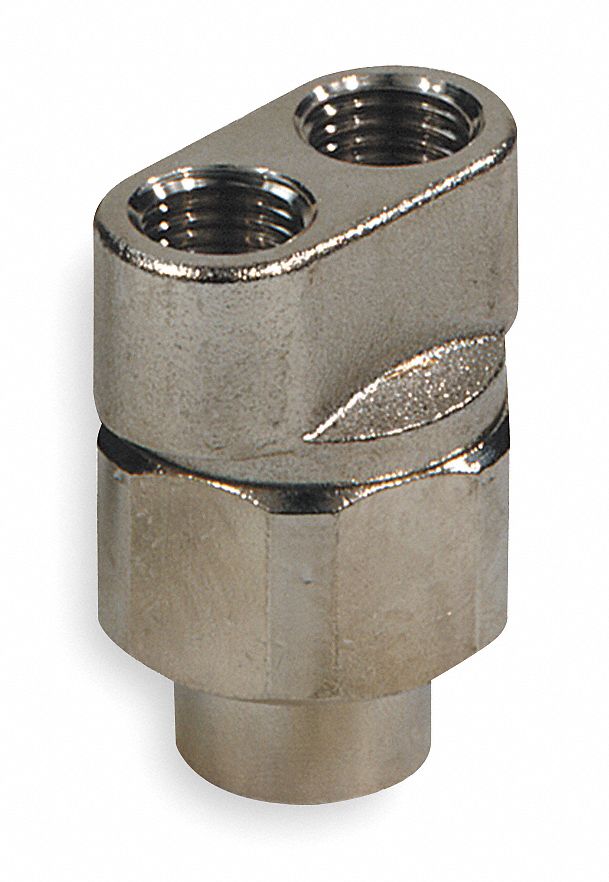 CHANGE OVER NOZZLE, 300 °  F, NICKEL-PLATED BRASS, 2,900 PSI, ¼ IN