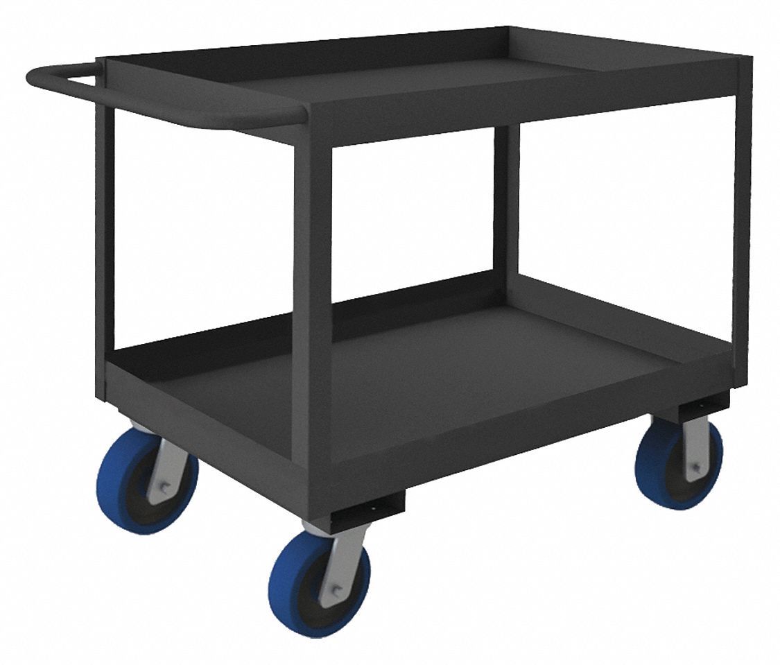 UTILITY CART WITH DEEP LIPPED METAL SHELVES, 3,600 LB LOAD CAPACITY, 48 IN X 24 IN