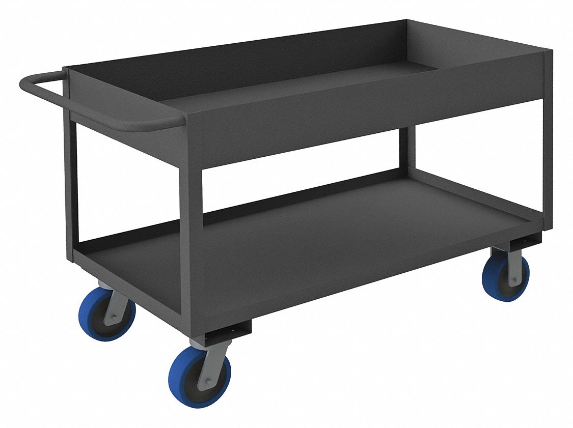 UTILITY CART WITH DEEP LIPPED METAL SHELVES, 3,600 LB LOAD CAPACITY, 36 IN X 24 IN