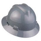 SLOTTED HAT, CSA, TYPE 1, CLASS E, PE, 4-PT FAS-TRAC III RATCHET, FULL BRIM, NAVY GREY