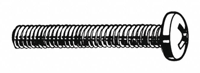 MACHINE SCREW, 60,000 PSI, GRADE B8 18-8 SS, 1½ IN L, #10-24, PAN HEAD, #10 PHILLIPS, BRIGHT, ASME