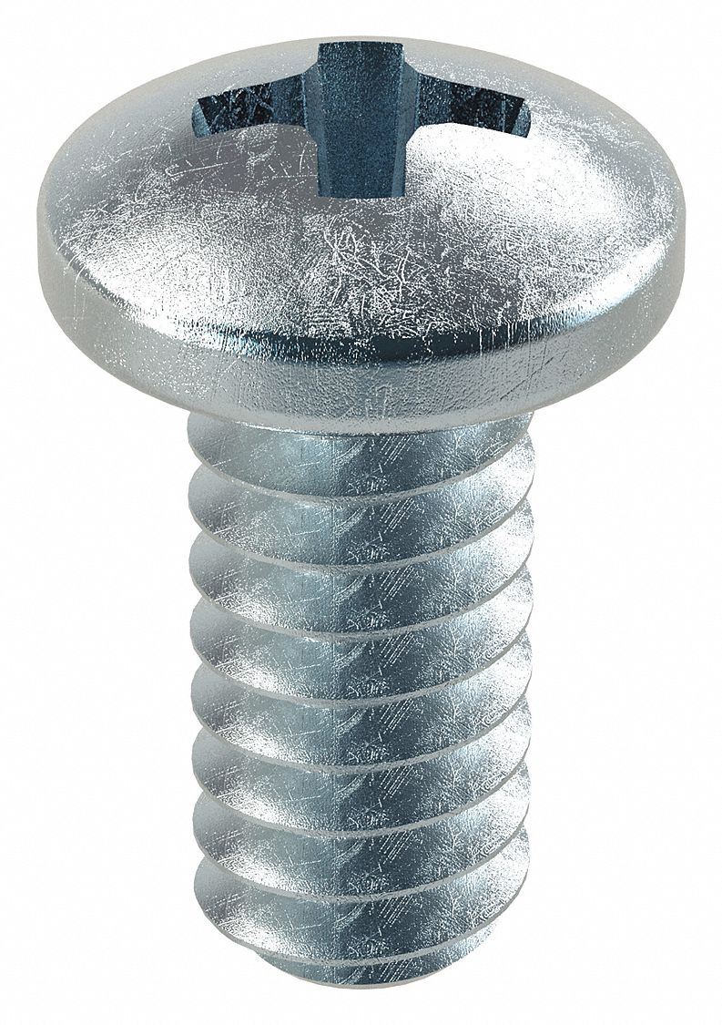 VIS DE MÉCANIQUE,NO4-40, 5/16PO L, ACIER, GALVANISÉ, CYLINDRIQUE,CRUCIFORME, POUCE,RONDE,100PQ