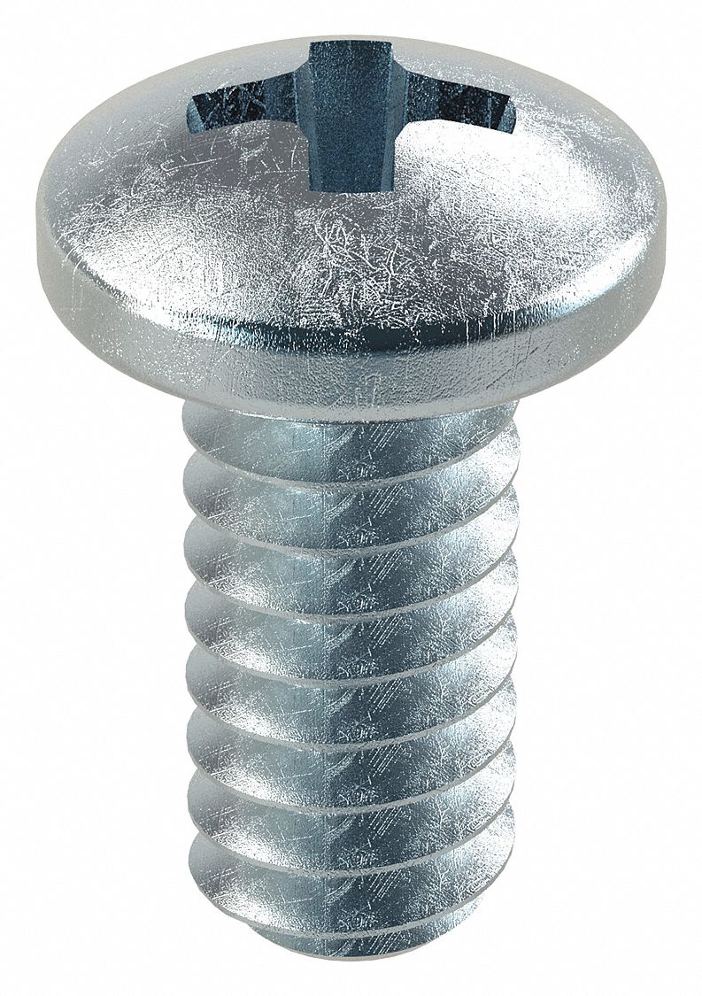 MACHINE SCREW, #4-40 THREAD, 5/16 IN L, STEEL, ZINC PLATED, PAN, PHILLIPS, INCH, ROUND, 100 PK