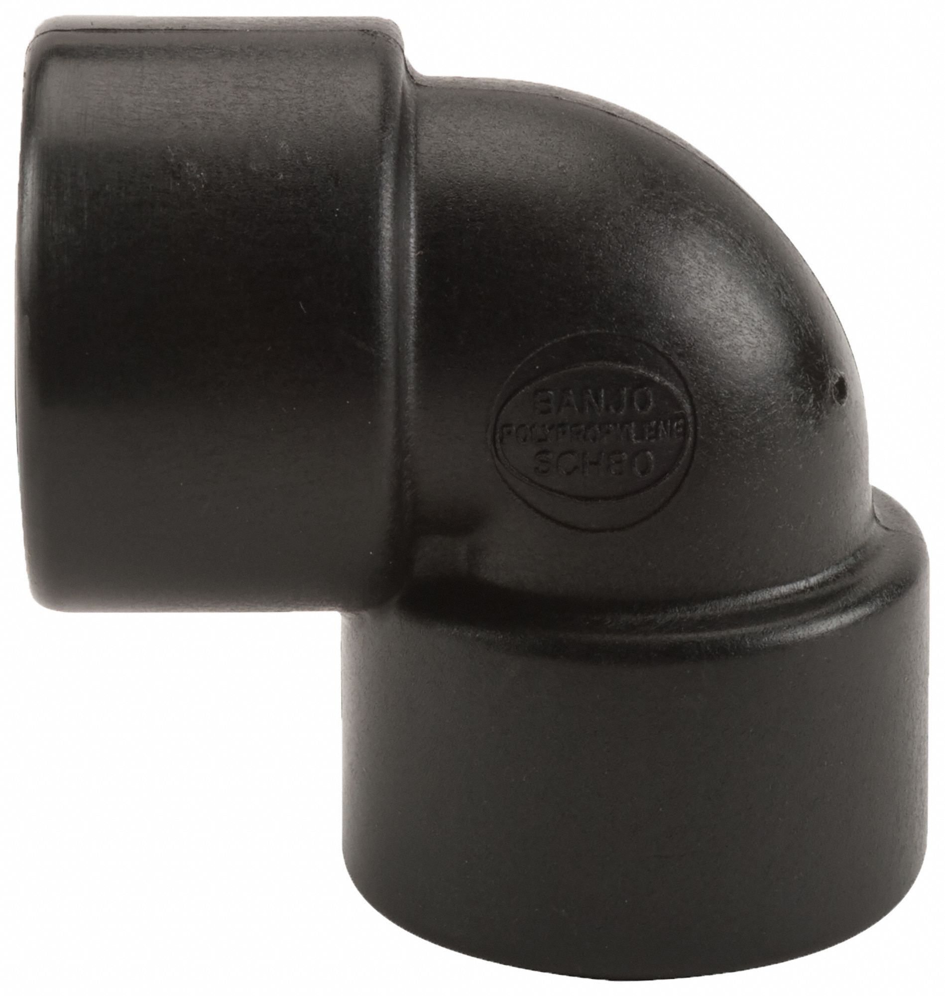 Pipe Elbow: 90° Elbow, 1 in x 1 in Fitting Pipe Size, Schedule 80, Female NPT x Female NPT, Black