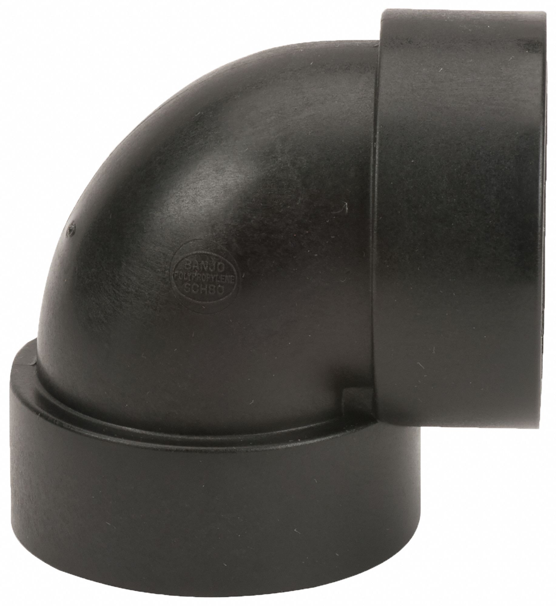 90 °  ELBOW: 3 IN X 3 IN FITTING, SCHEDULE 80, FEMALE NPT X FEMALE NPT, 300 PSI, BLACK
