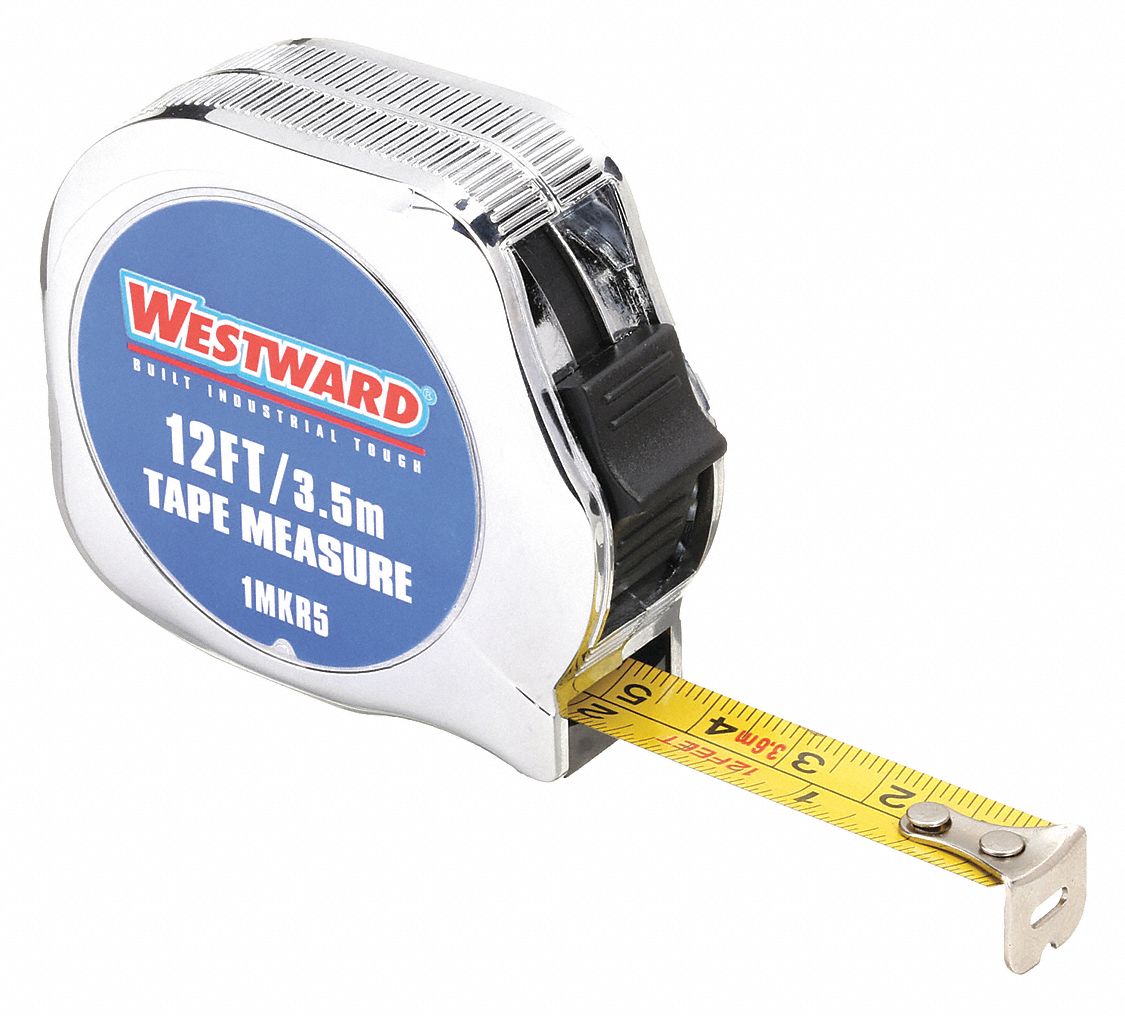 MEASURING TAPE,12 FT,IN/MM,CHROME