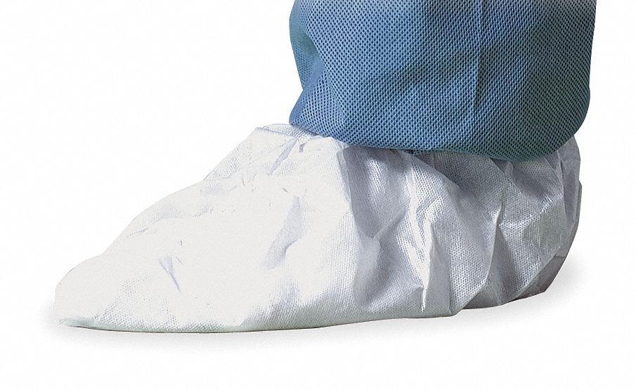 CLEANROOM SHOE COVERS, NON-STERILE, ISO 6 CLASS 1000, WHITE, 5 IN H, M, 100 PK