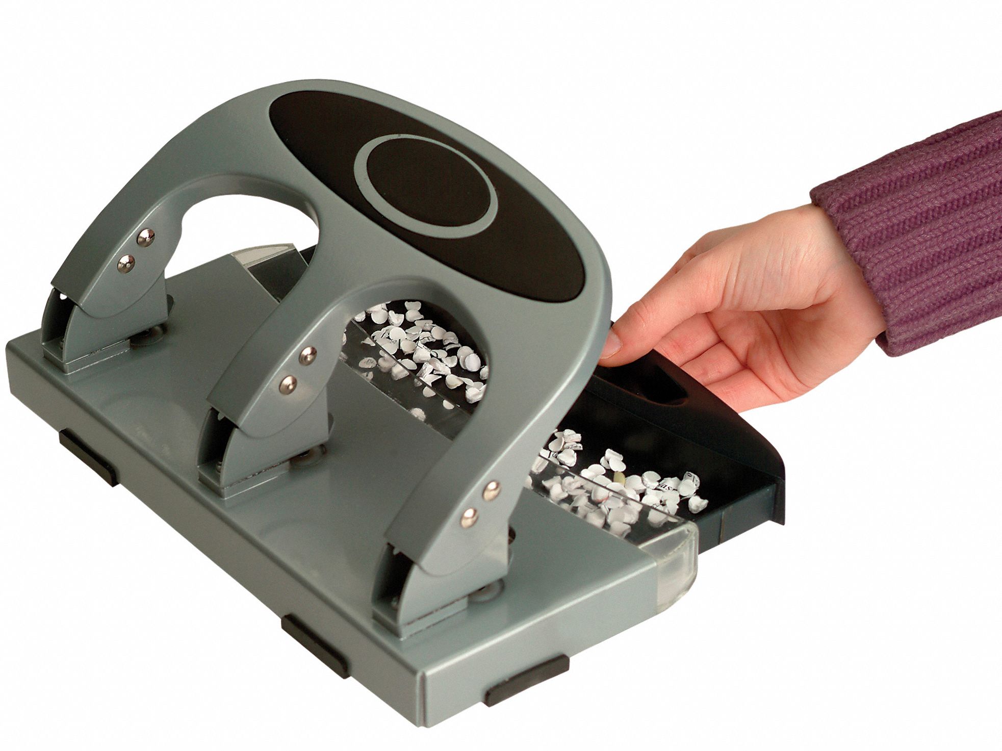 OFFICEMATE ThreeHole Paper Punch 45 Sheet Capacity, Metal, 1/4 in