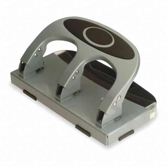 OFFICEMATE Heavy Duty Paper Punch, Three Hole, Silver - 1MLJ9|90100 ...